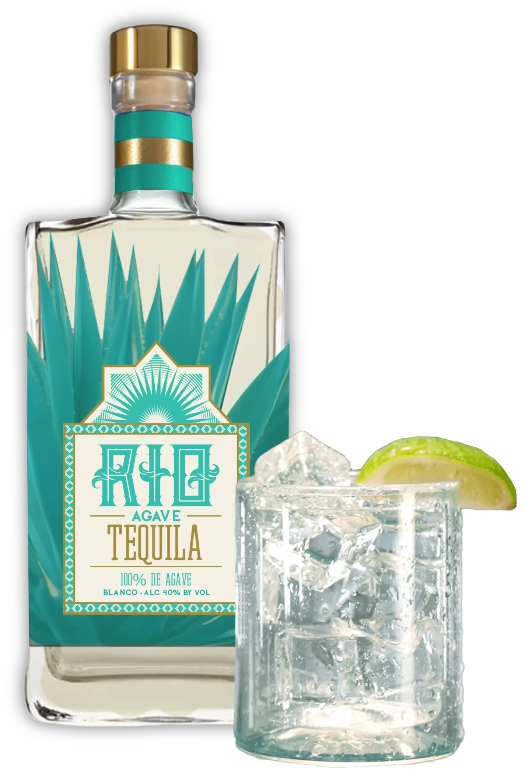 Rio Agave Tequila Bottle with Cocktail Rio Agave Tequila Bottle with Cocktail